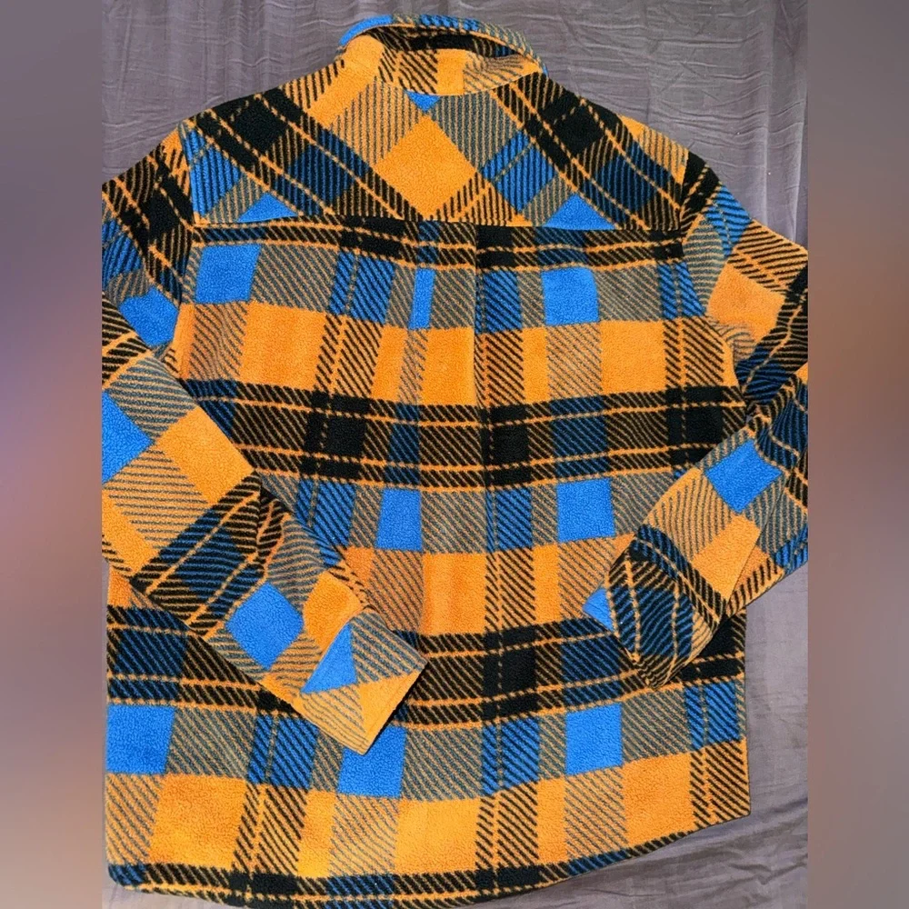 True Religion Orange & Blue Plaid Button-Front Shacket‎